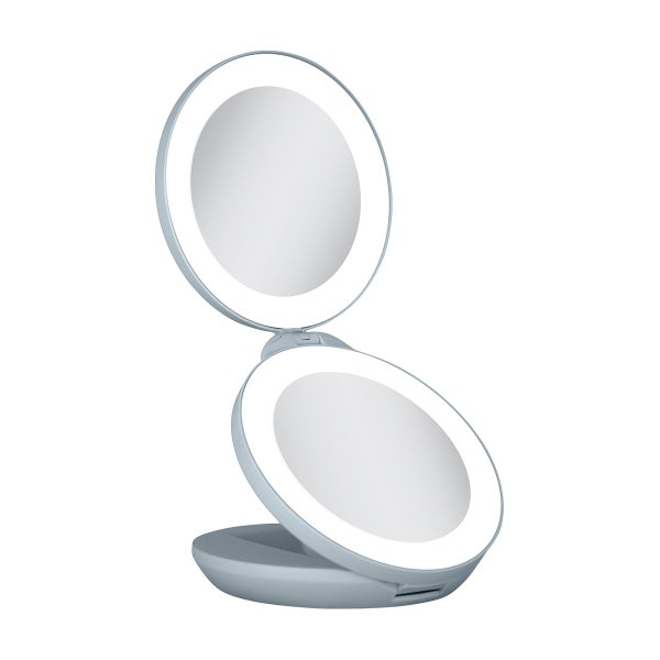 Lighted Travel Mirror With Magnification