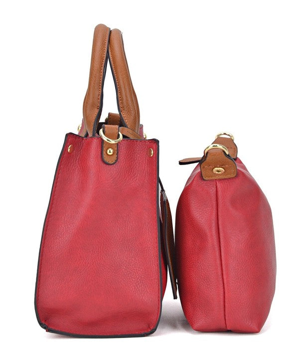 3-in-1 Boxy Satchel With Shoulder Strap