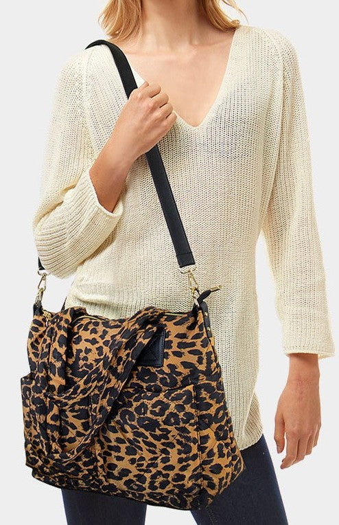 Leopard Puffer Tote Bag