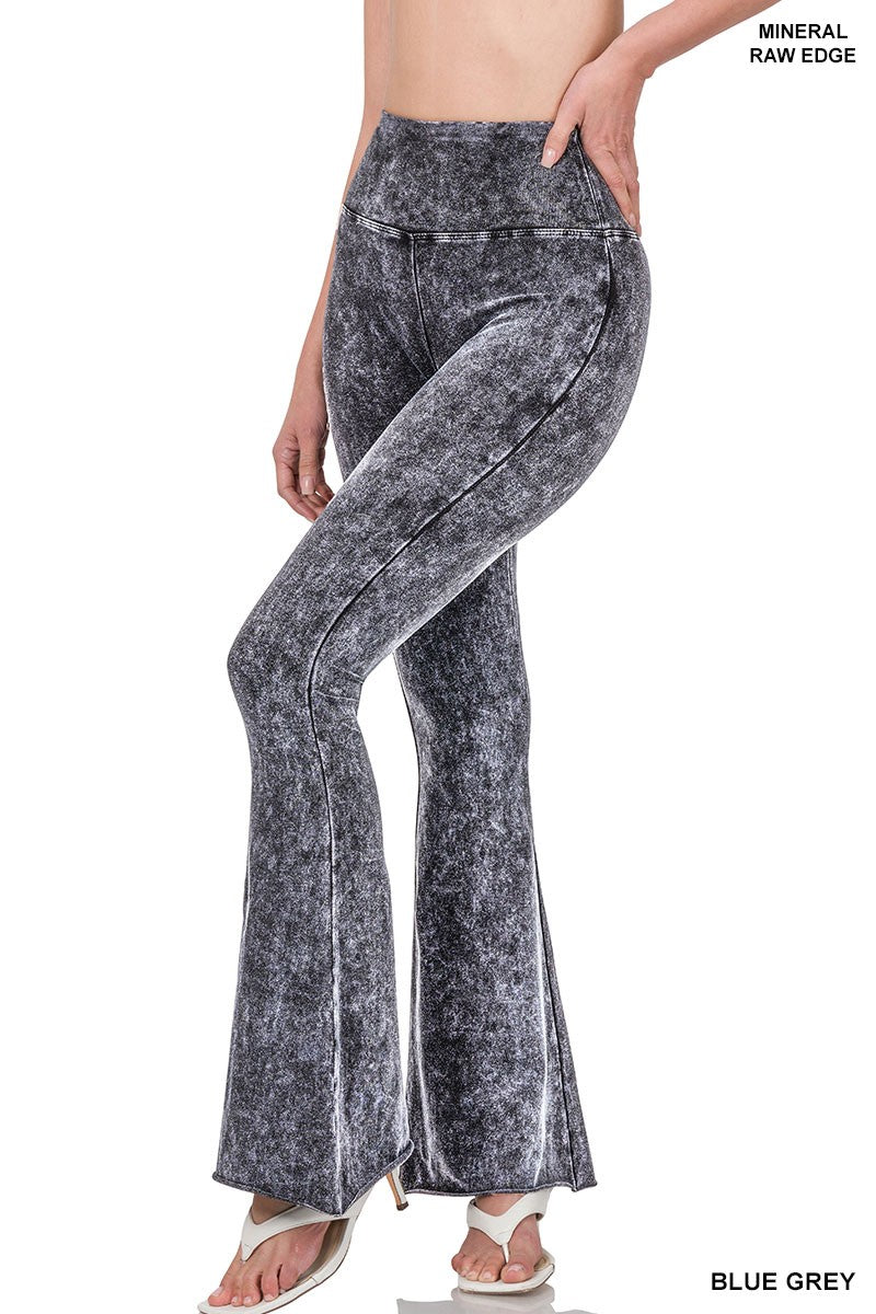 Mineral Wash Raw Edge Hem Pants