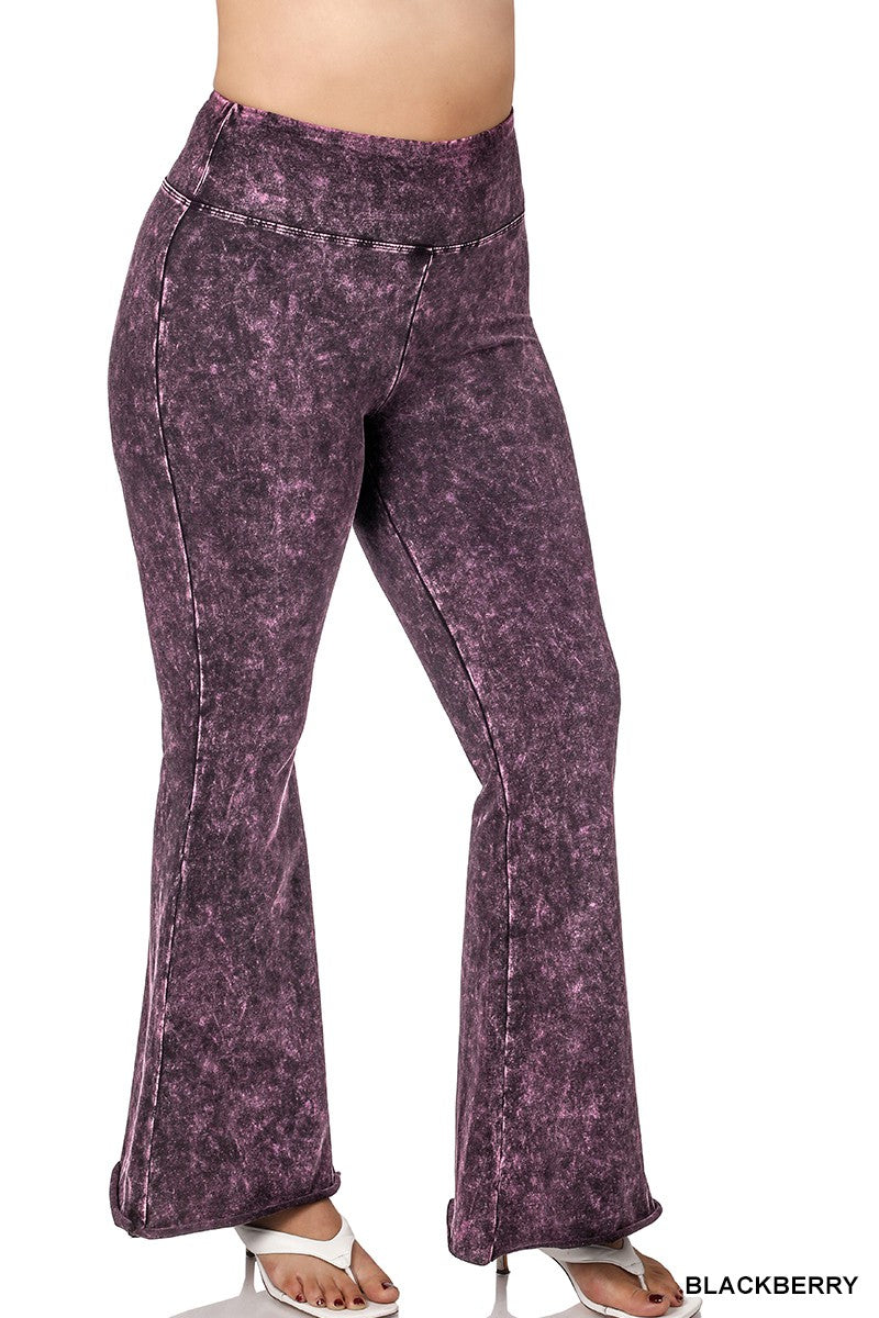 Mineral Wash Raw Edge Hem Pants