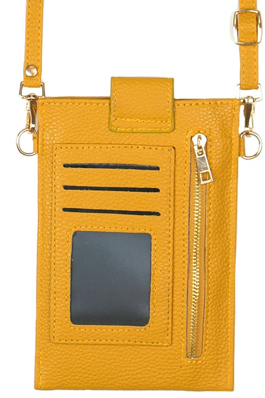 Solid Cellphone Crossbody With Clear Window