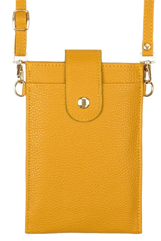 Solid Cellphone Crossbody With Clear Window