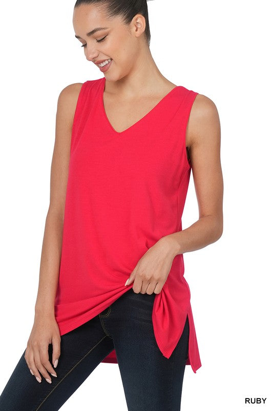 Sleeveless Side Slit Top