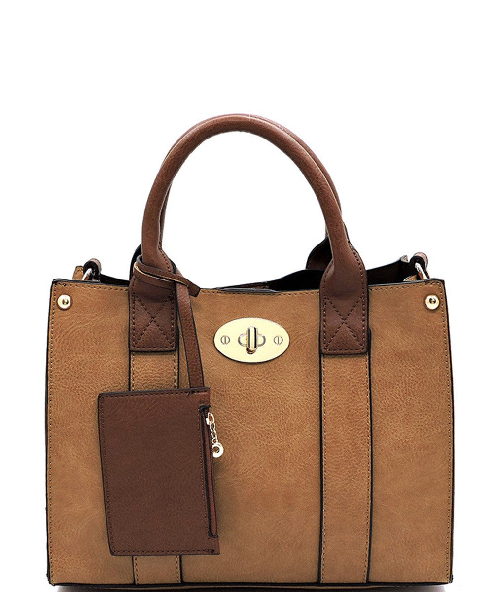3-in-1 Boxy Satchel With Shoulder Strap
