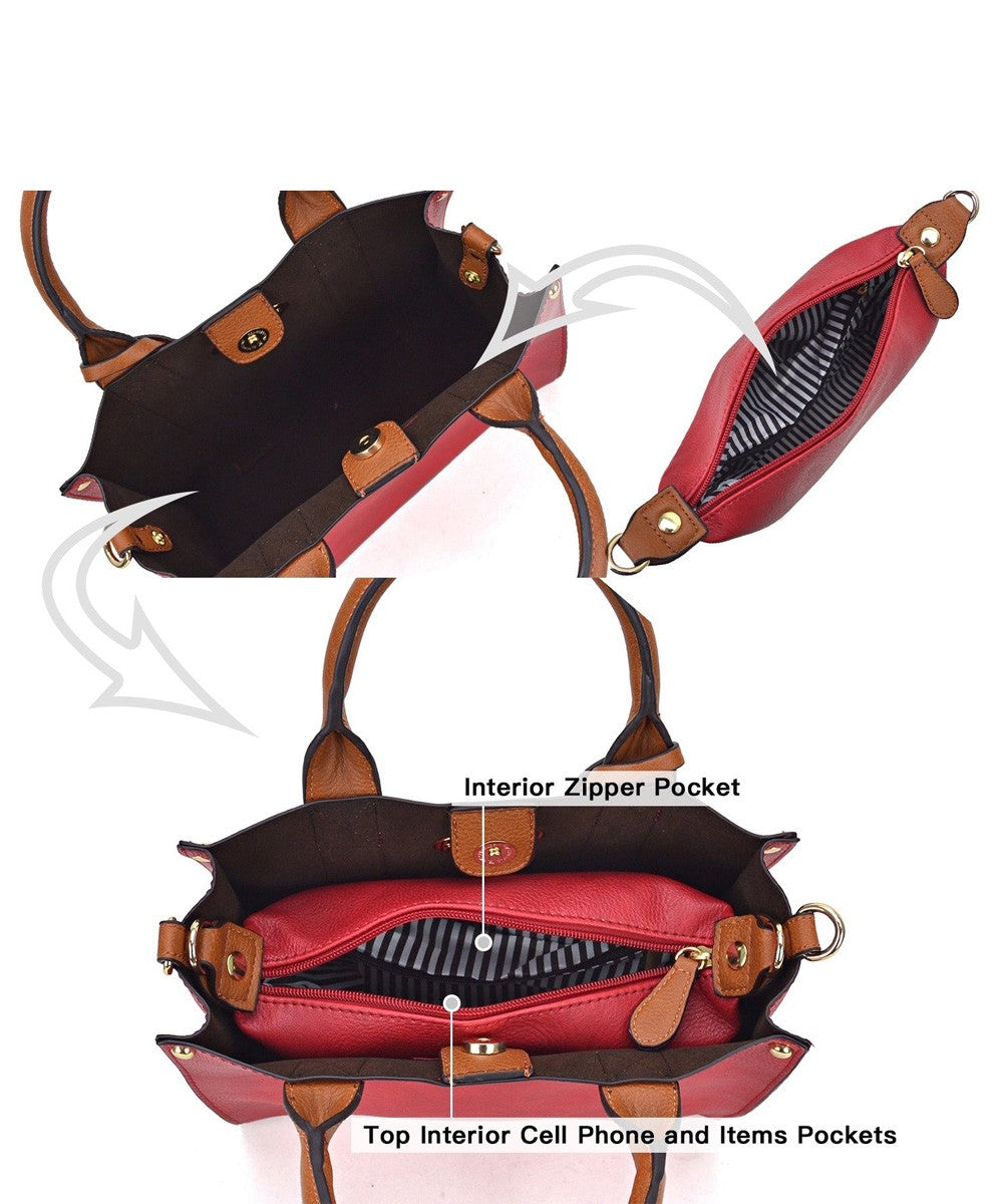 3-in-1 Boxy Satchel With Shoulder Strap