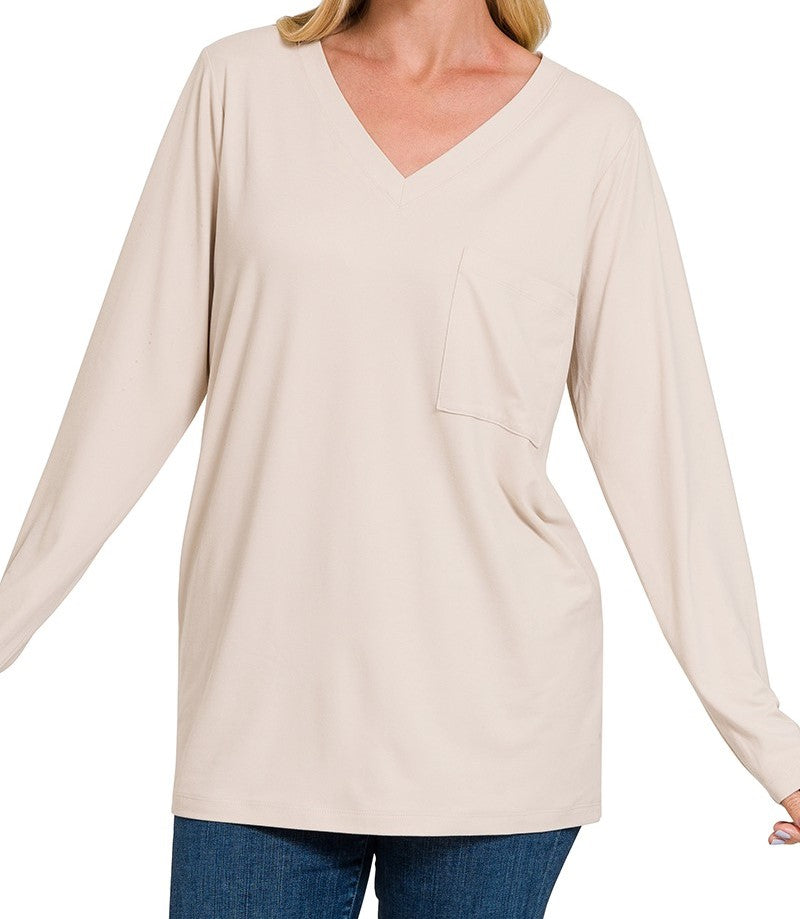 Brushed Microfiber Front Pocket Top