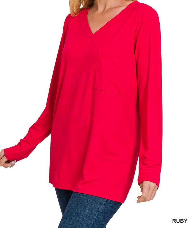 Brushed Microfiber Front Pocket Top