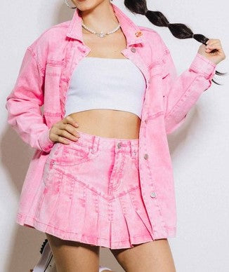 Fuchsia Denim Jacket