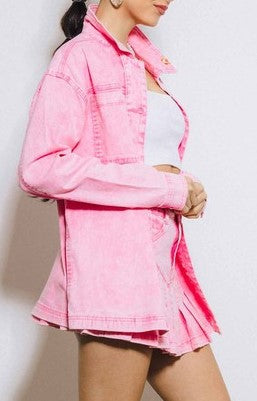 Fuchsia Denim Jacket