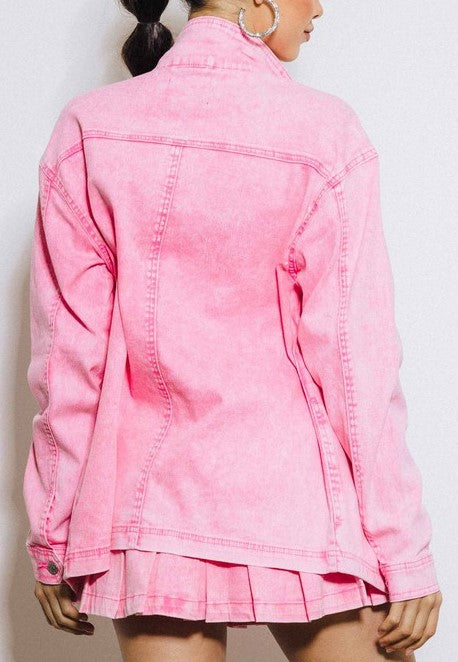 Fuchsia Denim Jacket