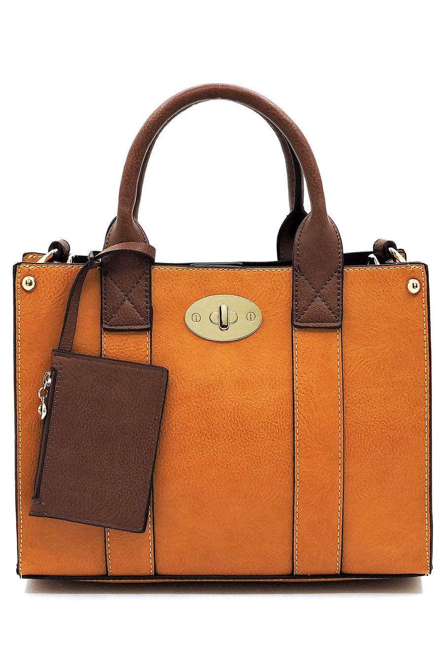 3-in-1 Boxy Satchel With Shoulder Strap