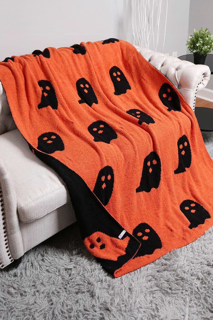 Reversible Ghost Patterned Throw Blanket