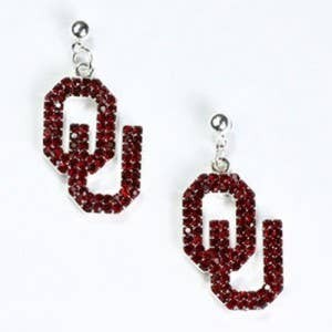 OU University of Oklahoma Sooners Crystal Earrings