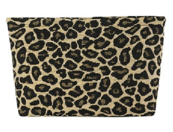 Leopard Canvas Makeup Travel Clutch Bag