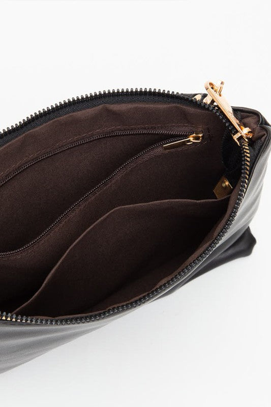 Woven Braided Shoulder Bag With Wristlet Pouch