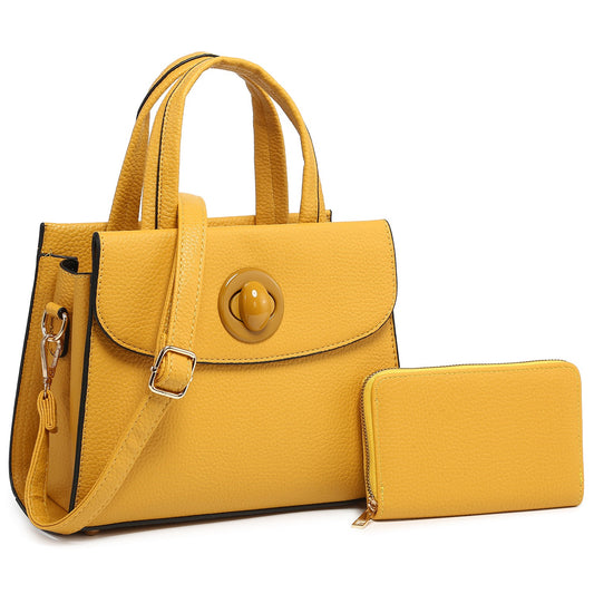 Twist Lock Flap Satchel