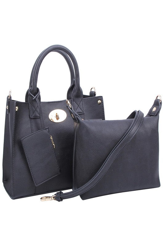 3-in-1 Boxy Satchel With Shoulder Strap