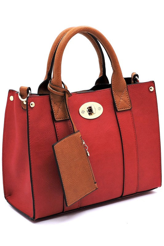 3-in-1 Boxy Satchel With Shoulder Strap