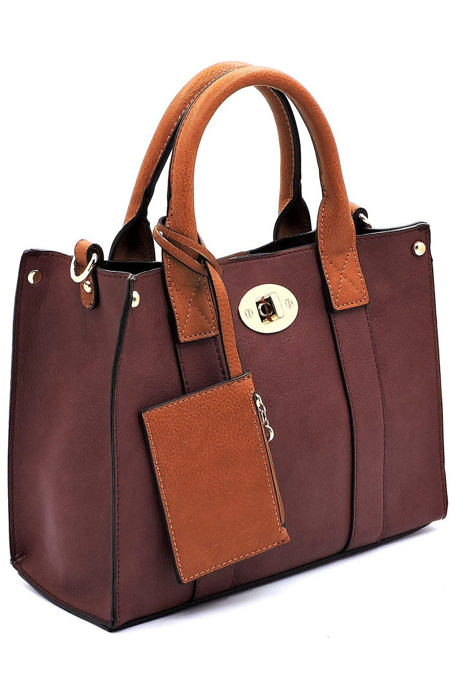 3-in-1 Boxy Satchel With Shoulder Strap