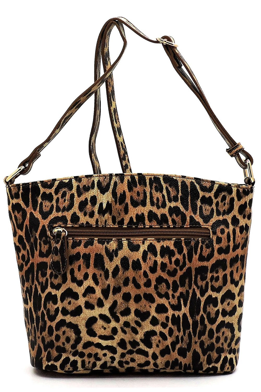 Leopard Multi Zip Pocket Crossbody Bag