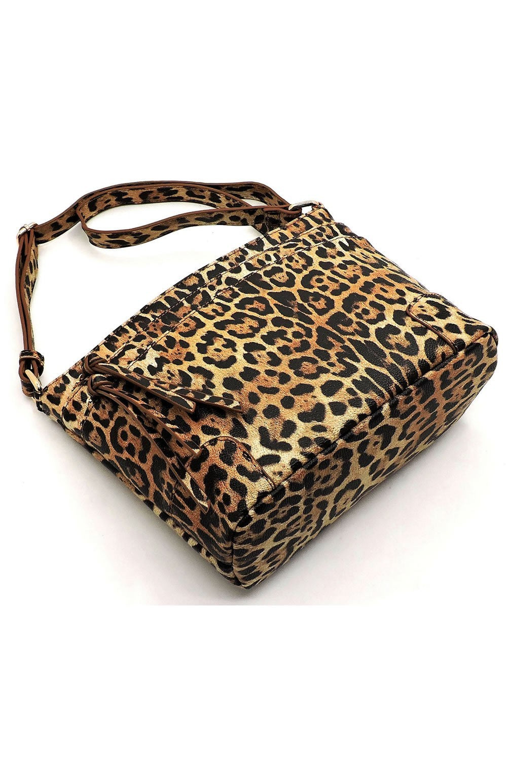 Leopard Multi Zip Pocket Crossbody Bag