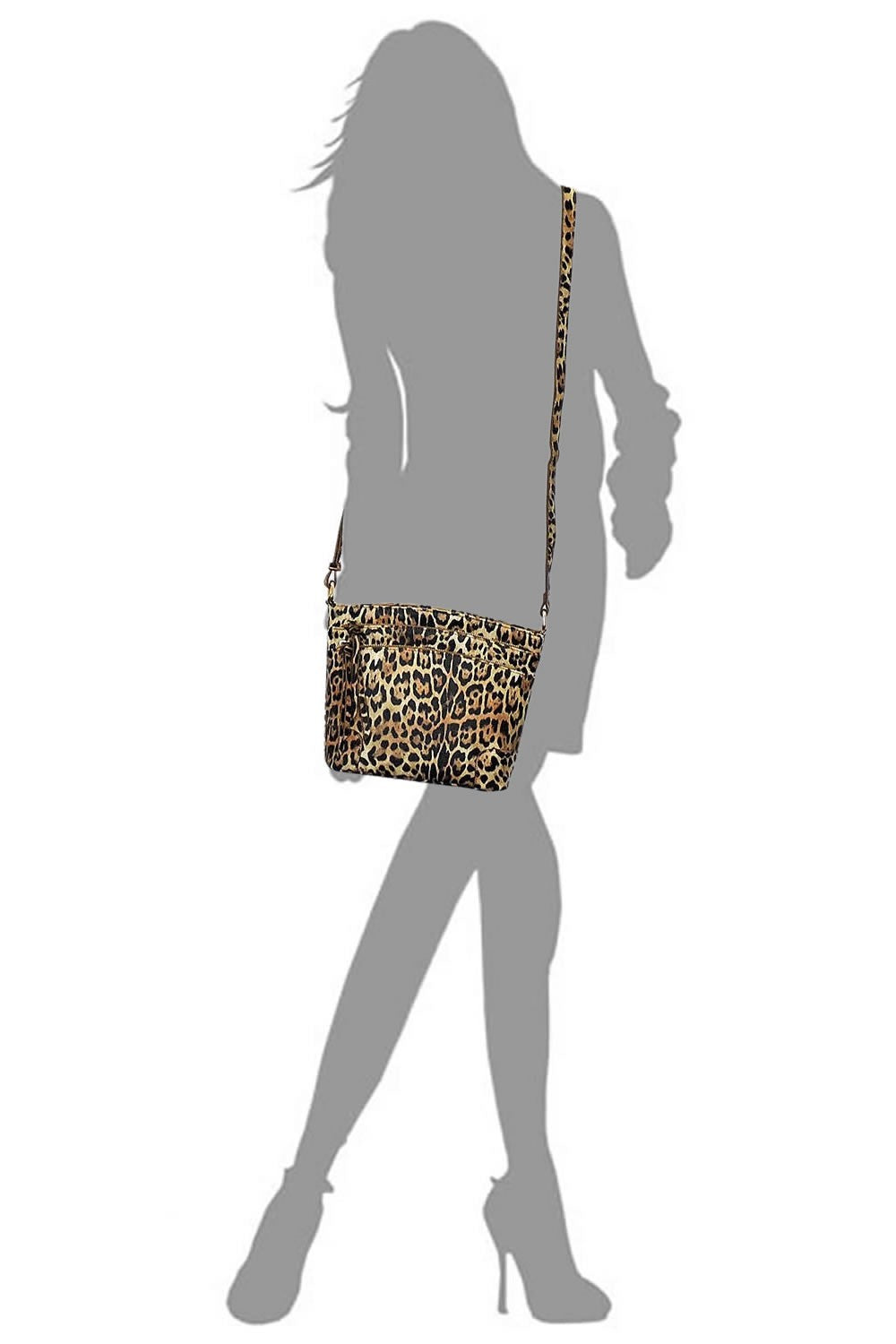 Leopard Multi Zip Pocket Crossbody Bag