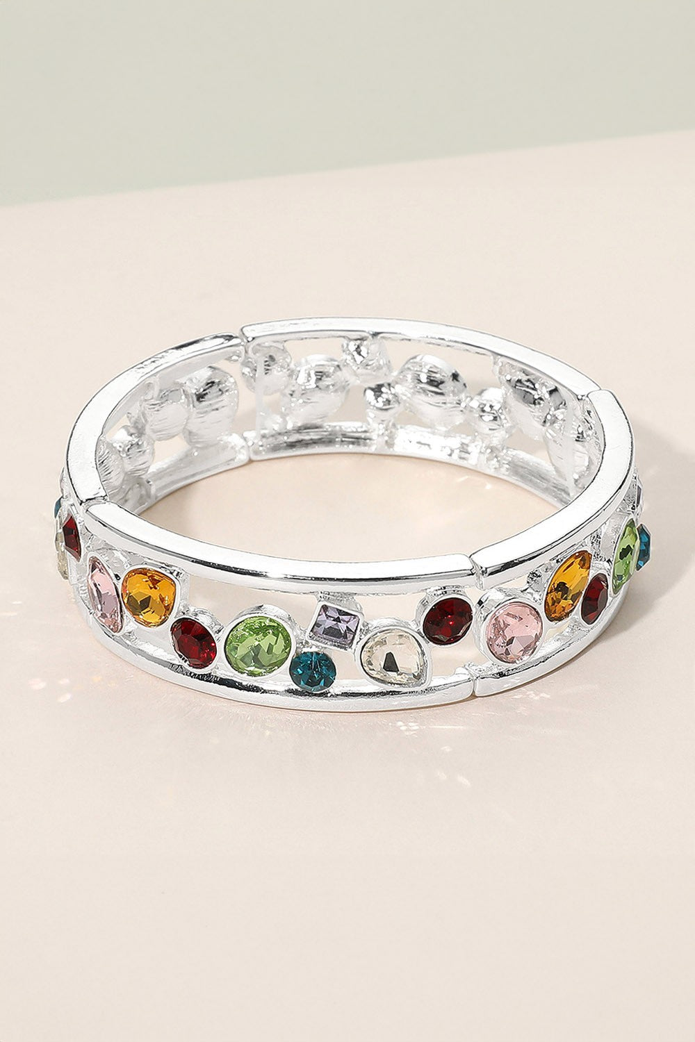 Multicolor Stone Bezel Bracelet