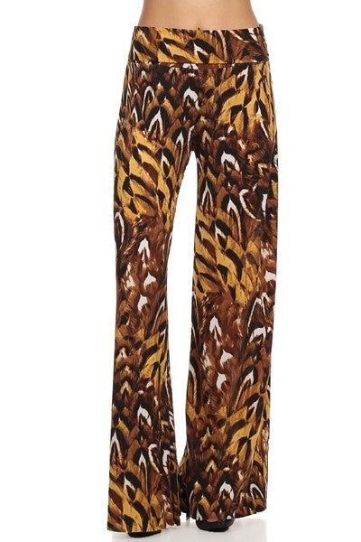 Feathered Cheetah print Palazzo Pants