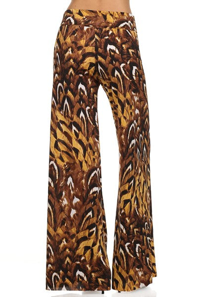 Feathered Cheetah print Palazzo Pants
