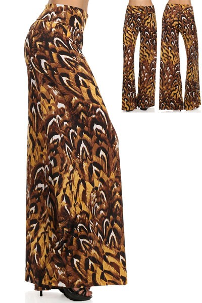 Feathered Cheetah print Palazzo Pants