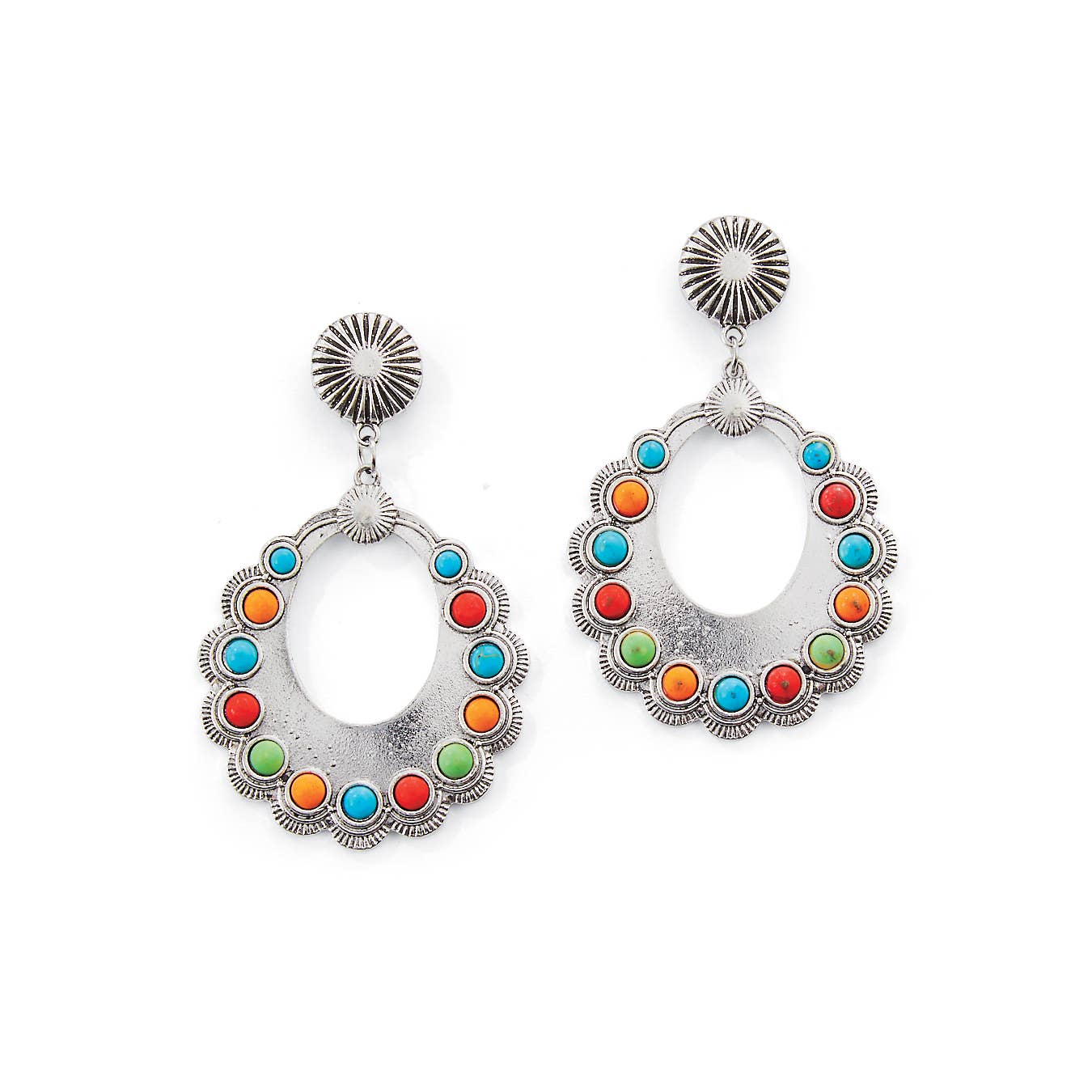 Multicolored Turquoise Drop Earrings
