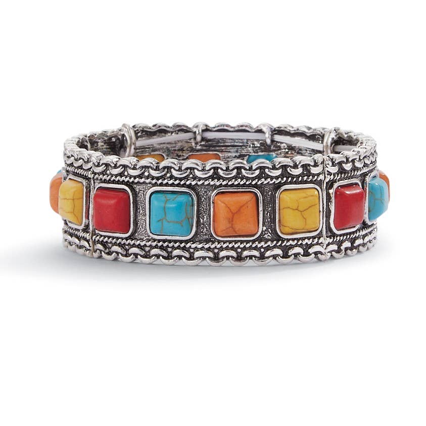 Multicolored Stone Stretch Bracelet