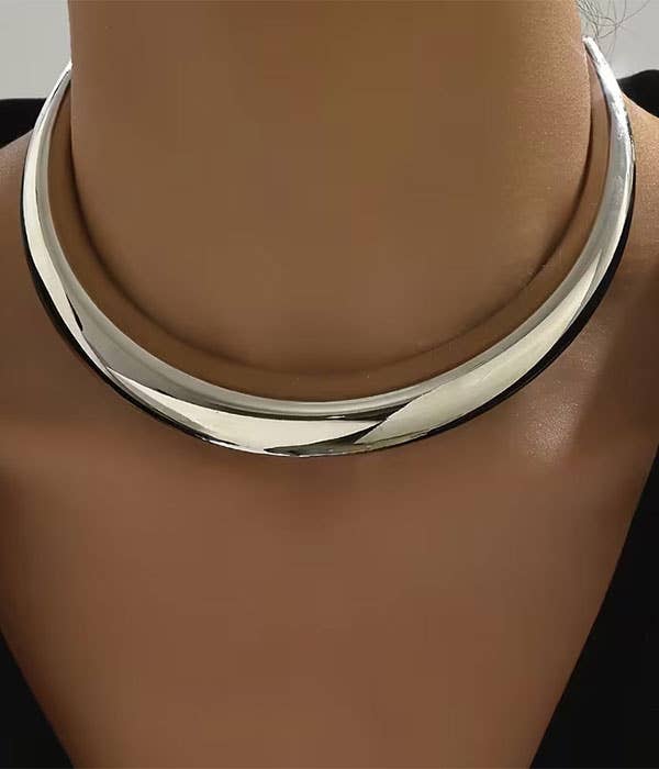 ( H087 ) METAL COLLAR CHOKER NECKLACE