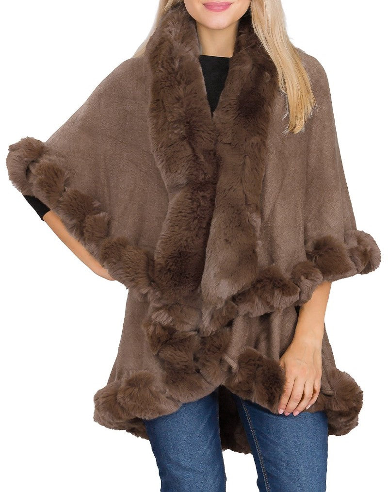 Bubble Fur Double Layered Cape