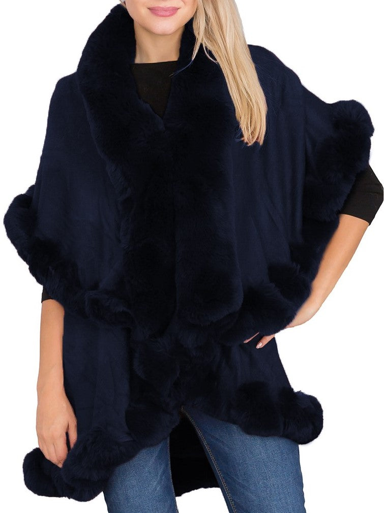 Bubble Fur Double Layered Cape