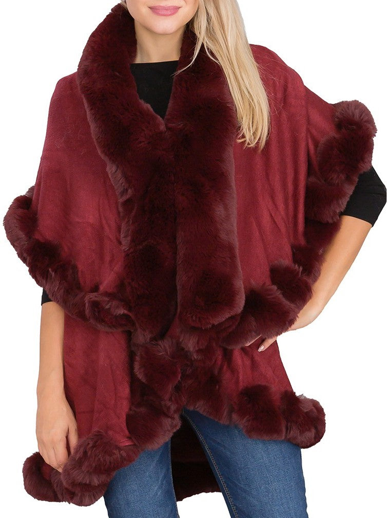 Bubble Fur Double Layered Cape