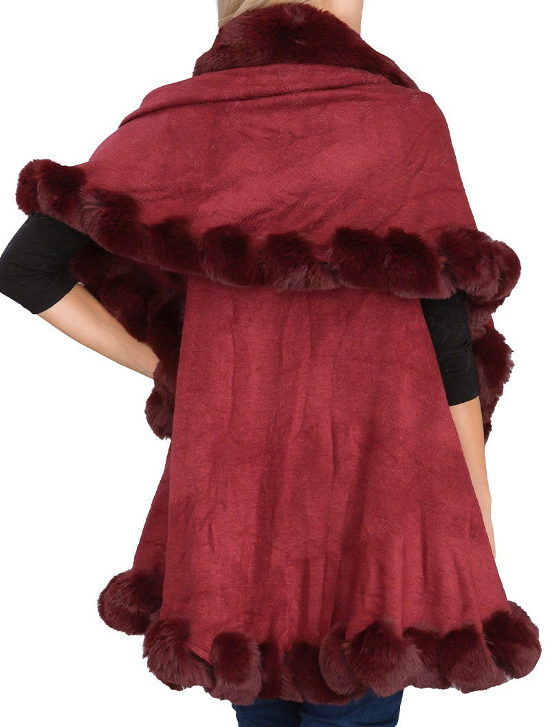 Bubble Fur Double Layered Cape