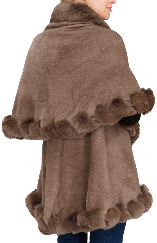 Bubble Fur Double Layered Cape