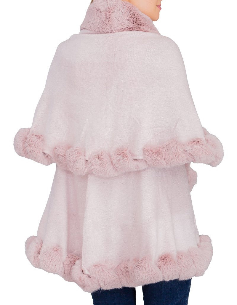 Bubble Fur Double Layered Cape