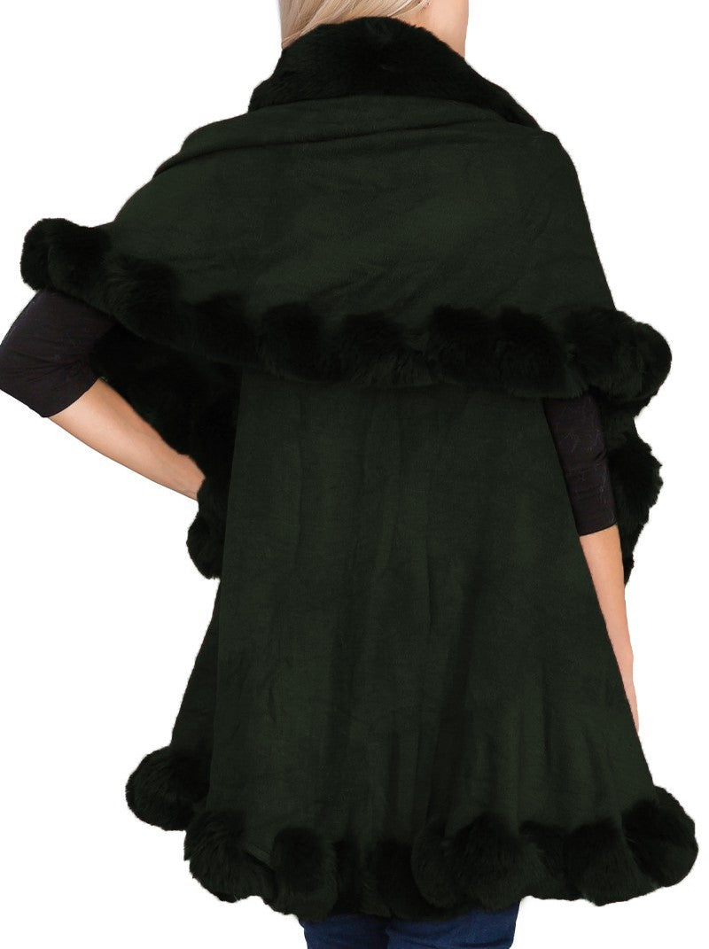 Bubble Fur Double Layered Cape