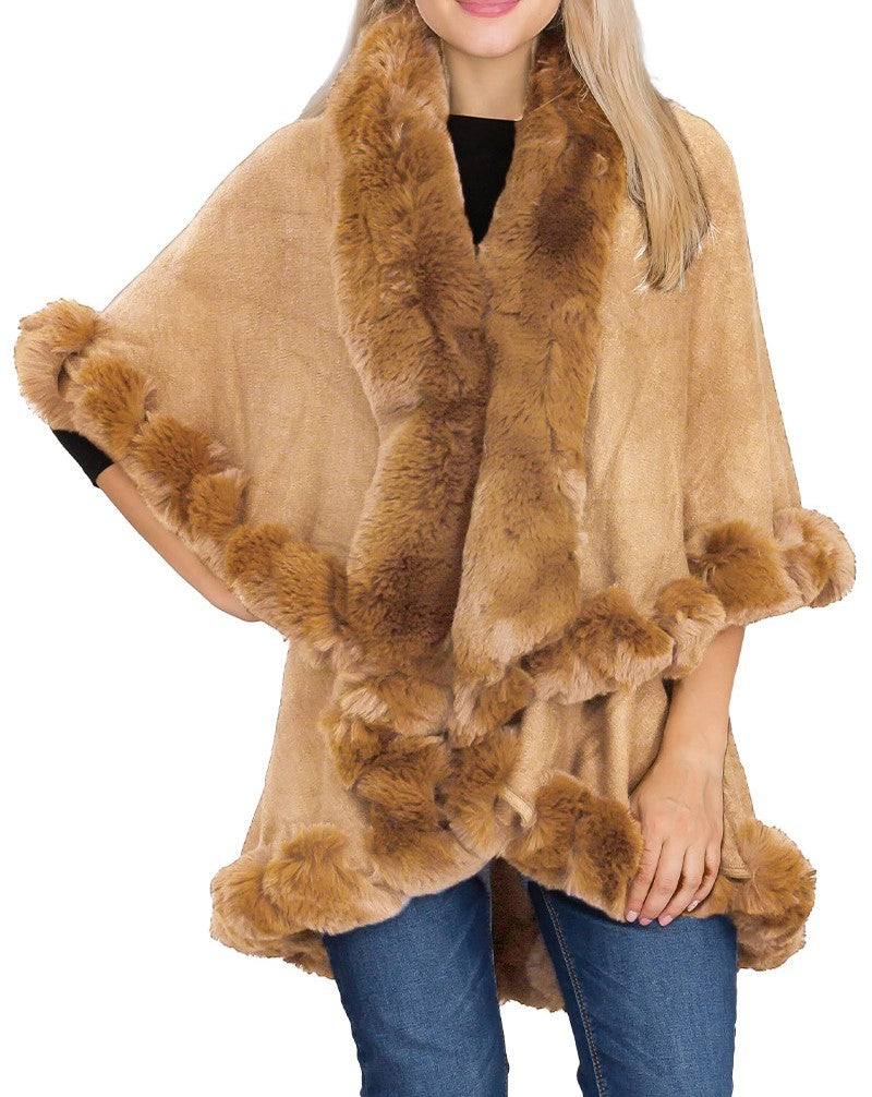 Bubble Fur Double Layered Cape