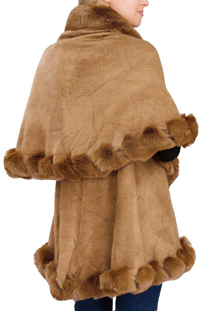 Bubble Fur Double Layered Cape