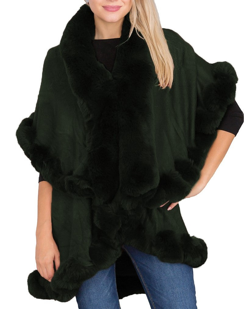 Bubble Fur Double Layered Cape