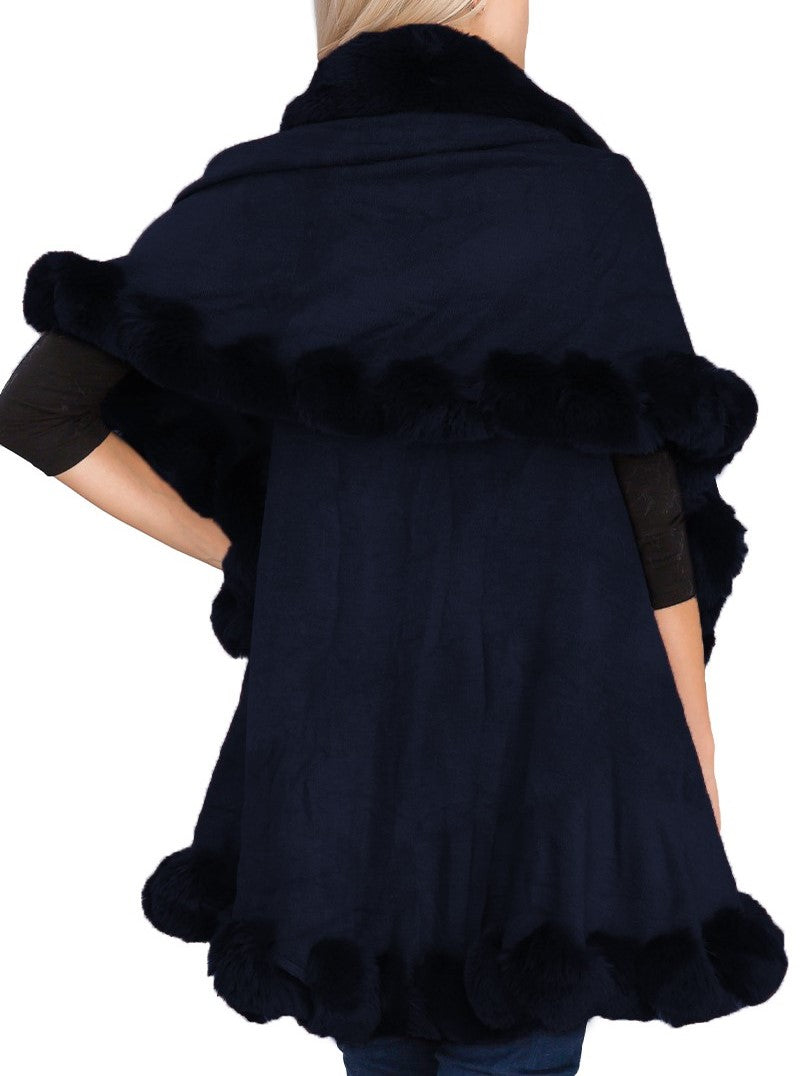 Bubble Fur Double Layered Cape