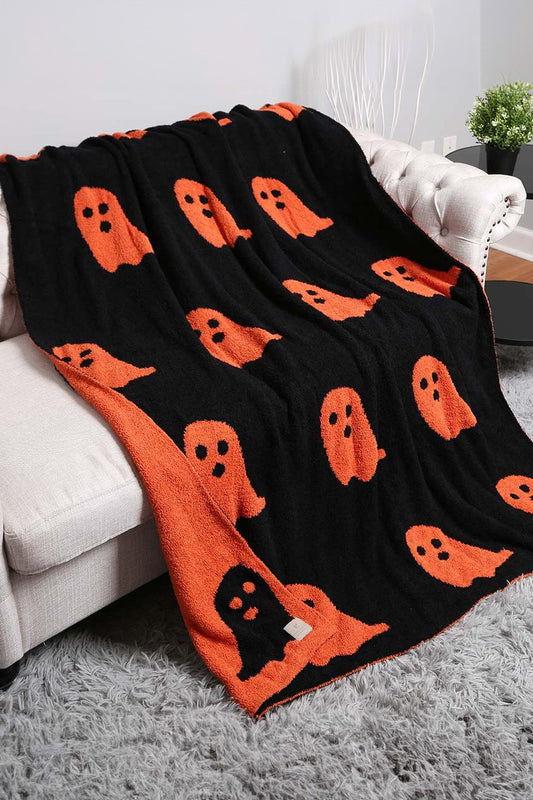 Reversible Ghost Patterned Throw Blanket