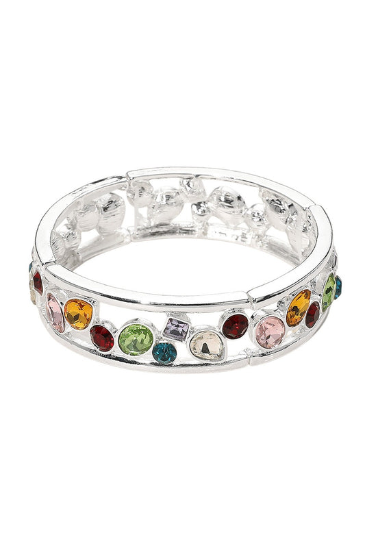 Multicolor Stone Bezel Bracelet