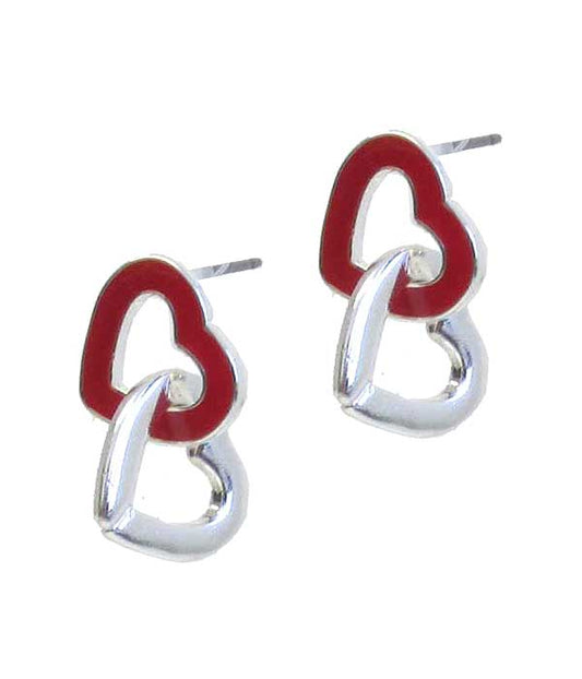 ( MX1034 )  DOUBLE HEART EARRING