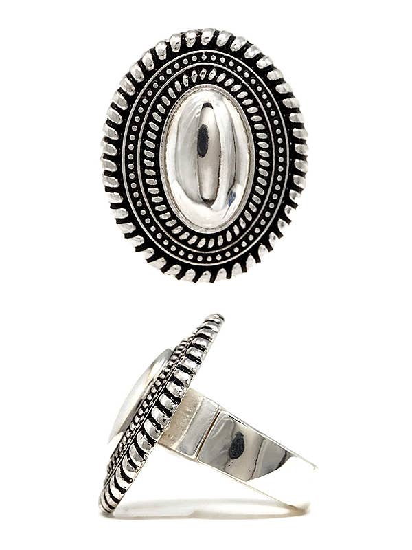 ( M940 )  DESIGNER TEXTURED STRETCH RING