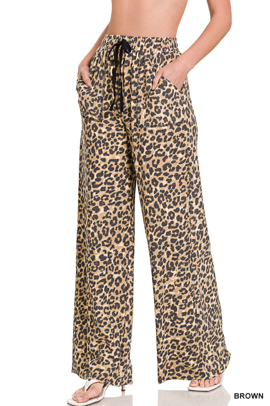 Leopard Wide Leg Pants